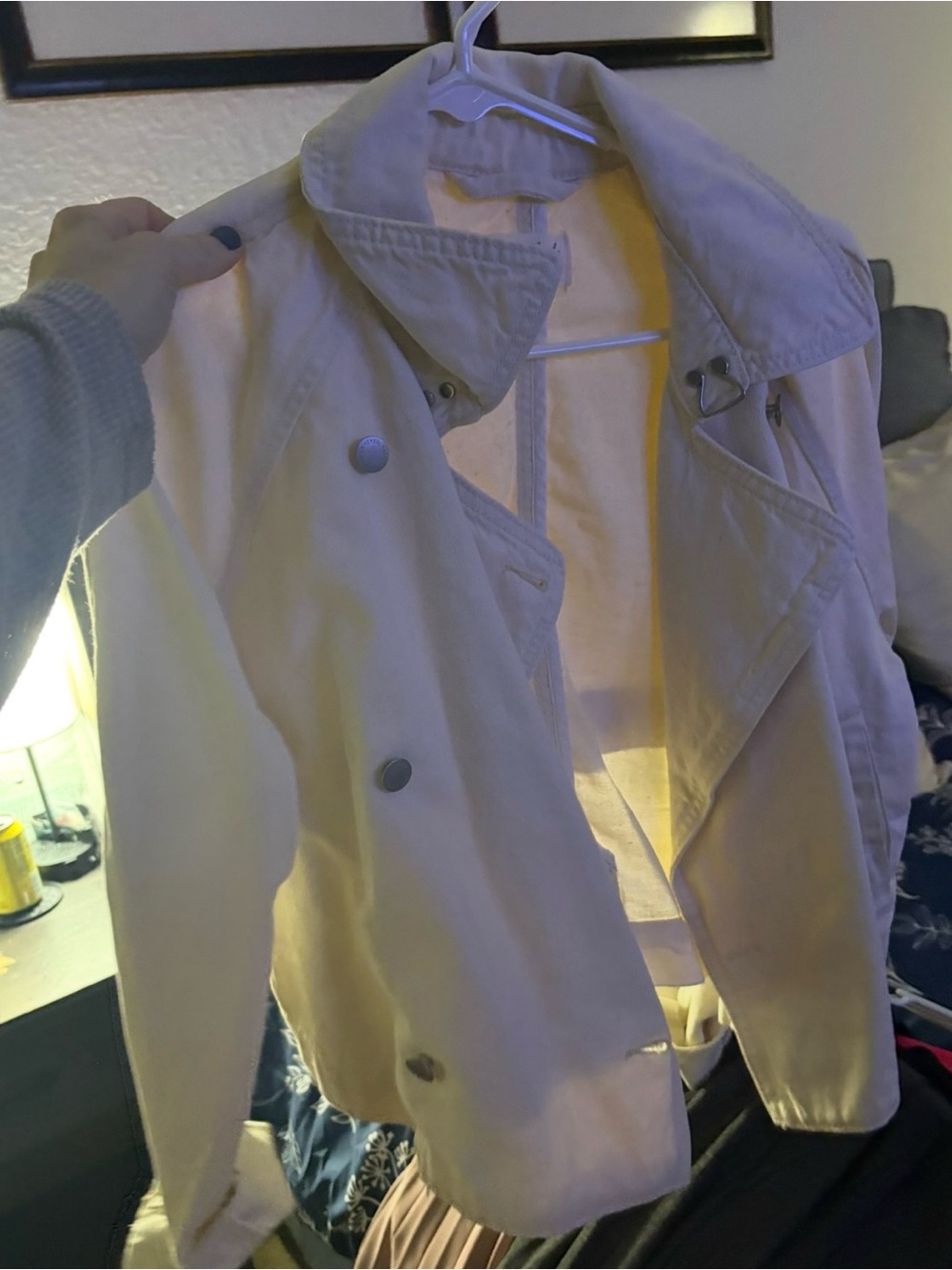 Universal Thread Light Beige Trench-Style Jean Jacket